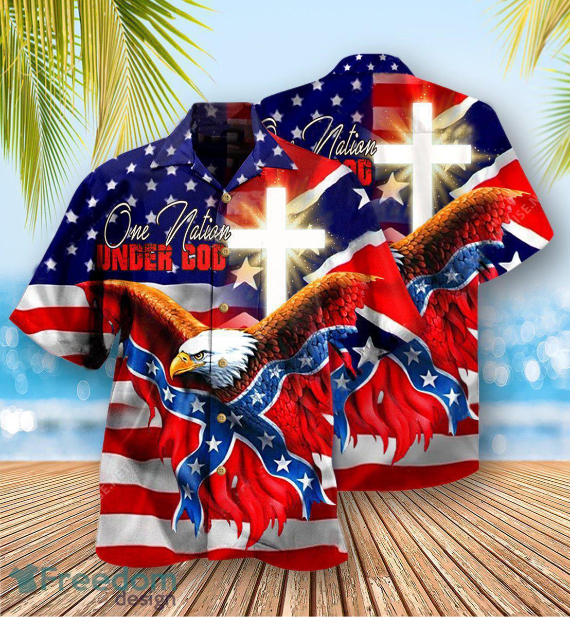 America One Nation Under God Patriotism Hawaiian Shirt For Men And Women image America One Nation Under God Patriotism Hawaiian Shirt For Men And Women - America One Nation Under God Patriotism - Hawaiian Shirt - Owl Ohh_2