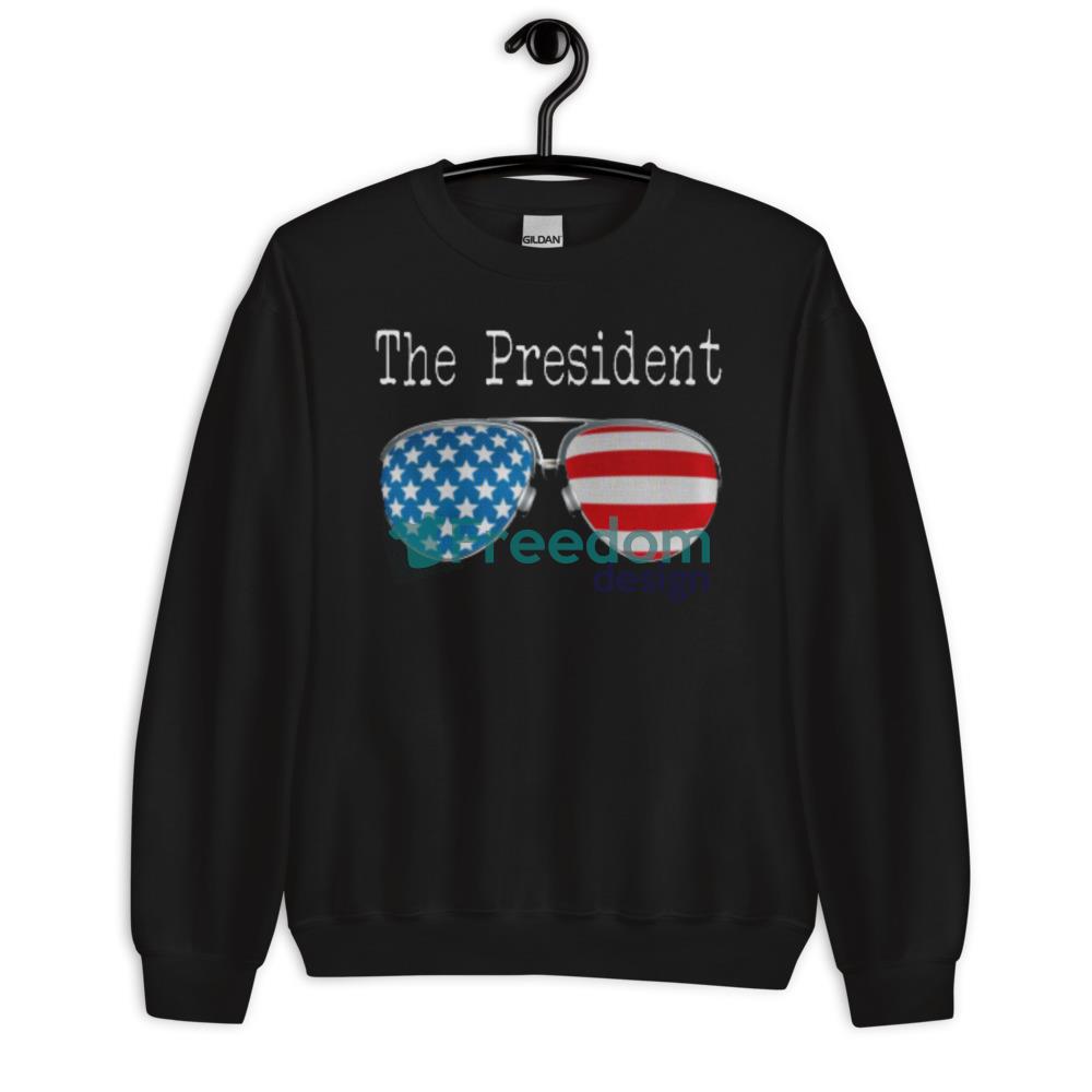 AMERICA PILOT GLASSES THE PRESIDENT Black T Shirt - 18000 Unisex Heavy Blend Crewneck Sweatshirt AMERICA PILOT GLASSES THE PRESIDENT Black T Shirt - 18000 Unisex Heavy Blend Crewneck Sweatshirt