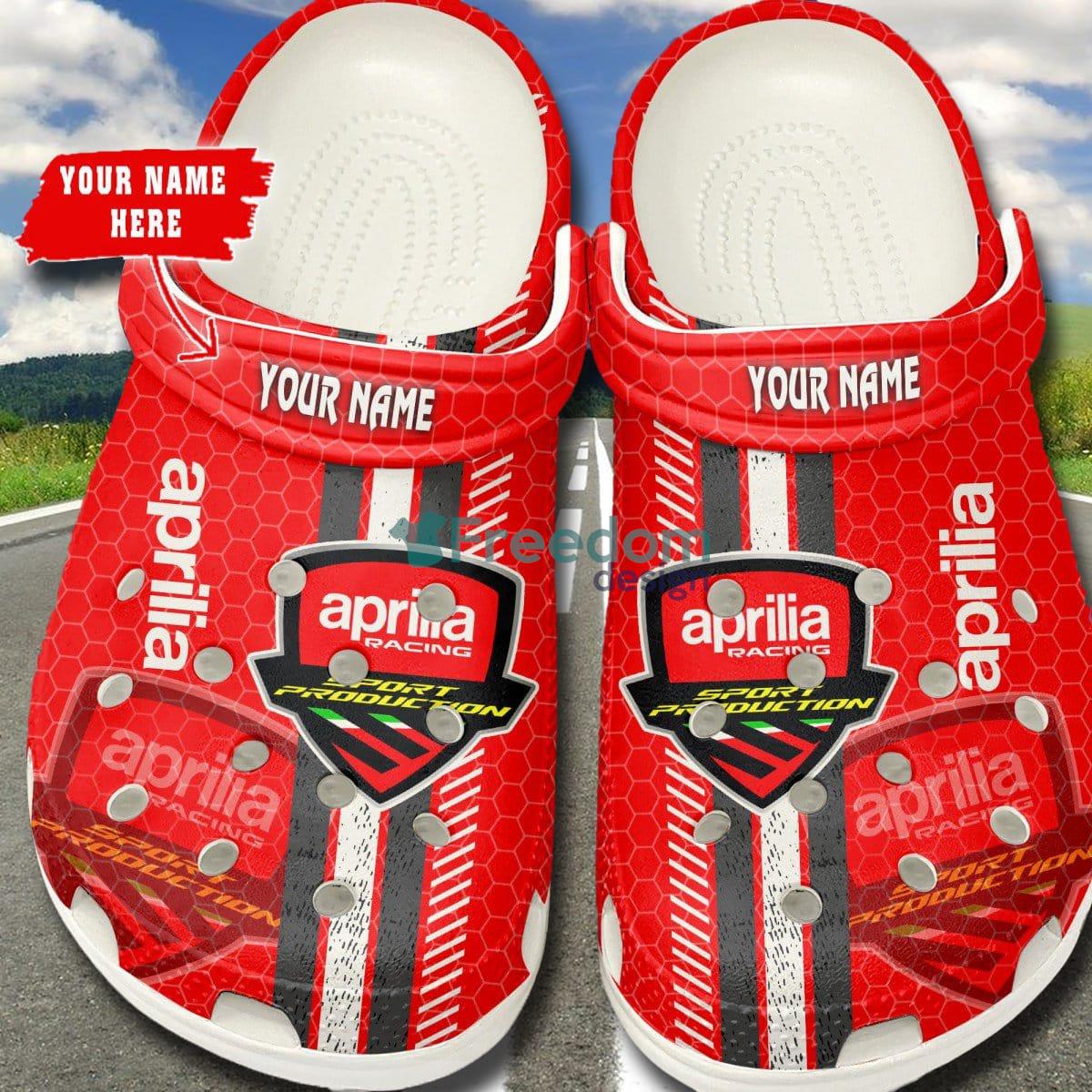Aprilia W Car And Motorcycles Logo Clog Shoes Custom Name - Aprilia _1