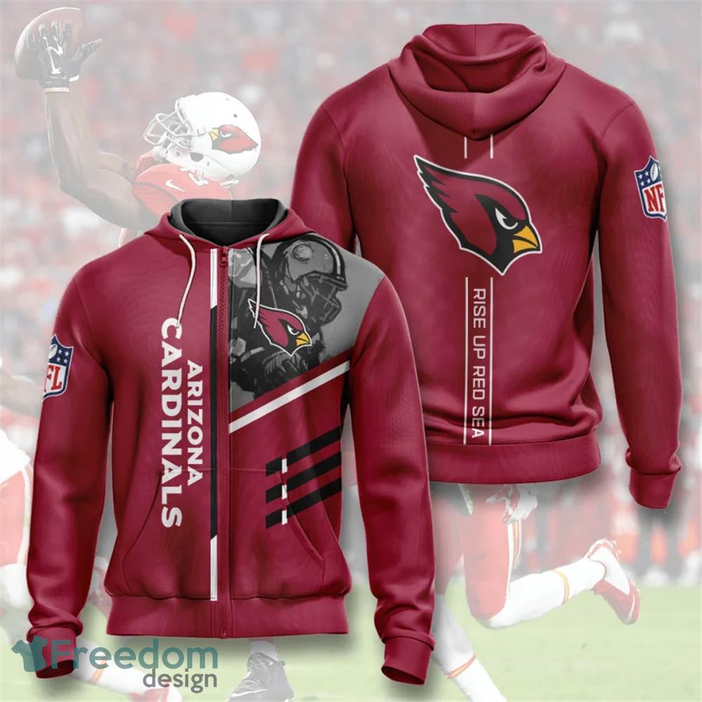 Arizona Cardinals 3D Hoodie 3 lines graphic Gift For Mens - Freedomdesign