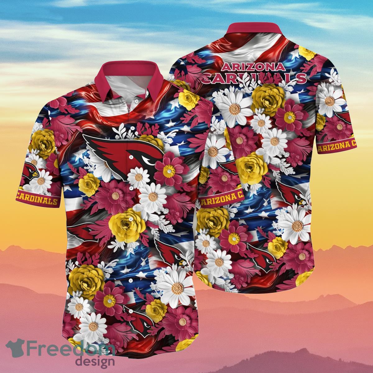 4th Of July Arizona Cardinals NFL Hawaiian Shirt Graphic American Flag