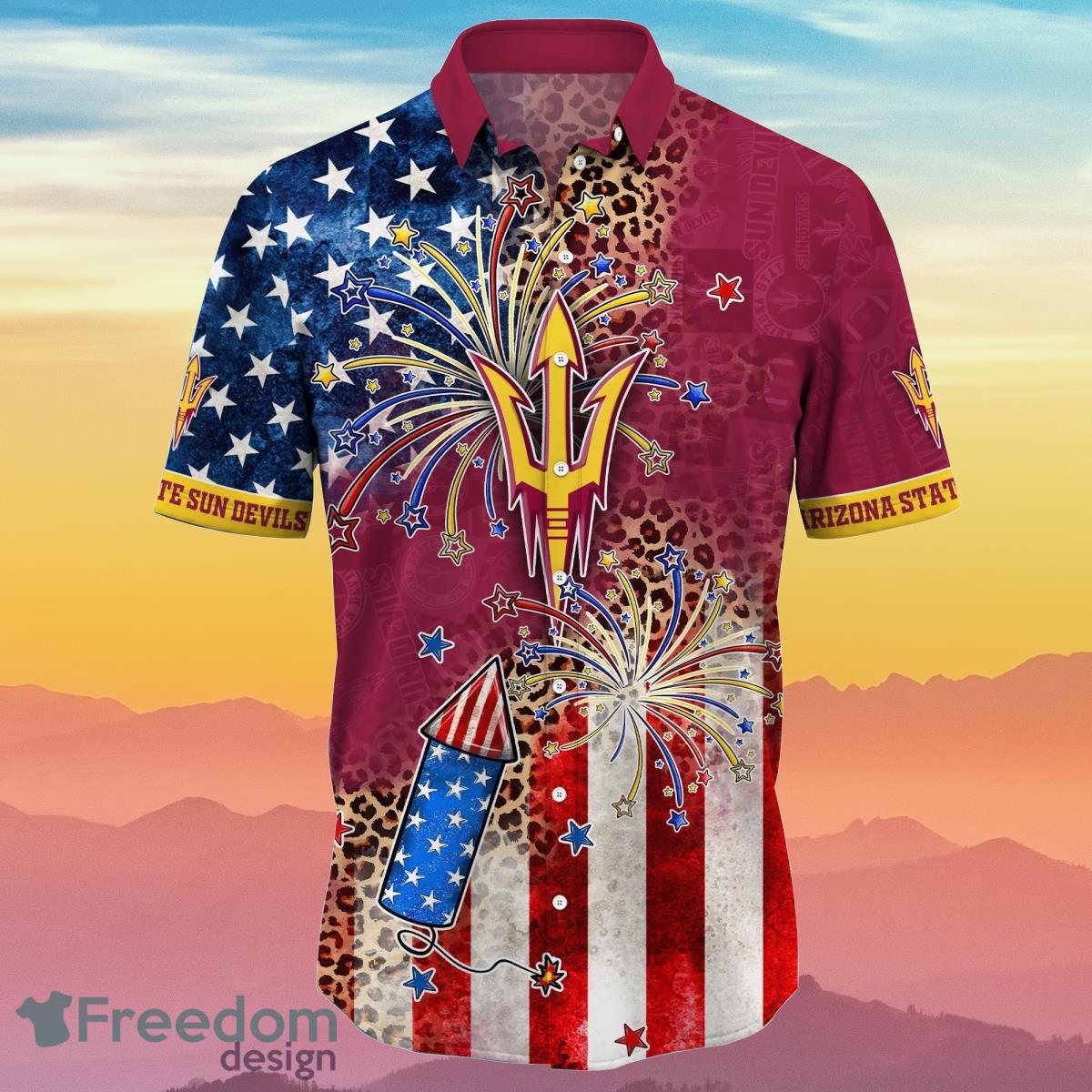 Arizona State Sun Devils NCAA2 Hawaiian Shirt 4th Of July Independence Day Ideal Gift For Fans Product Photo 2