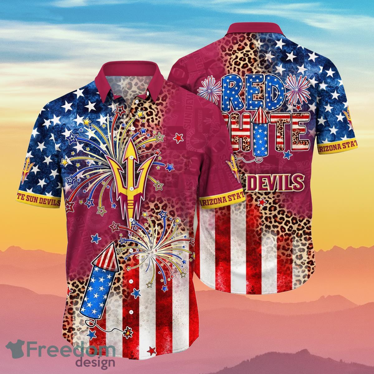 Arizona State Sun Devils NCAA2 Hawaiian Shirt 4th Of July Independence Day Ideal Gift For Fans Product Photo 1