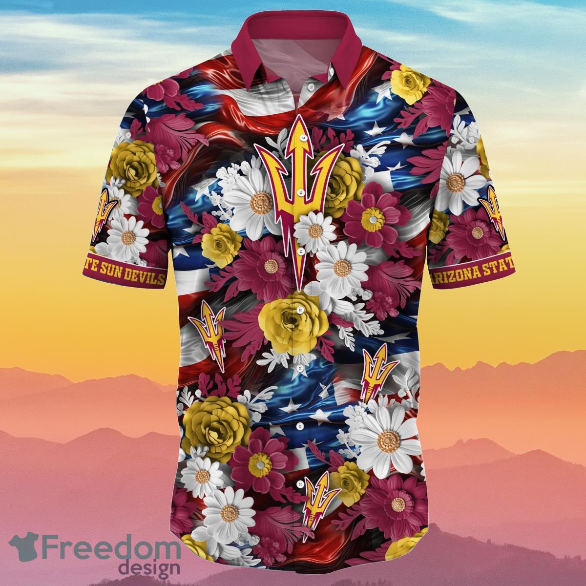 Arizona State Sun Devils NCAA2 Hawaiian Shirt Independence Day Special Gift For Real Fans Product Photo 2