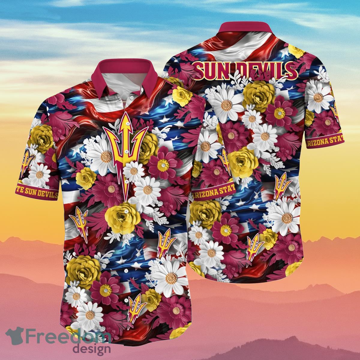 Arizona State Sun Devils NCAA2 Hawaiian Shirt Independence Day Special Gift For Real Fans Product Photo 1