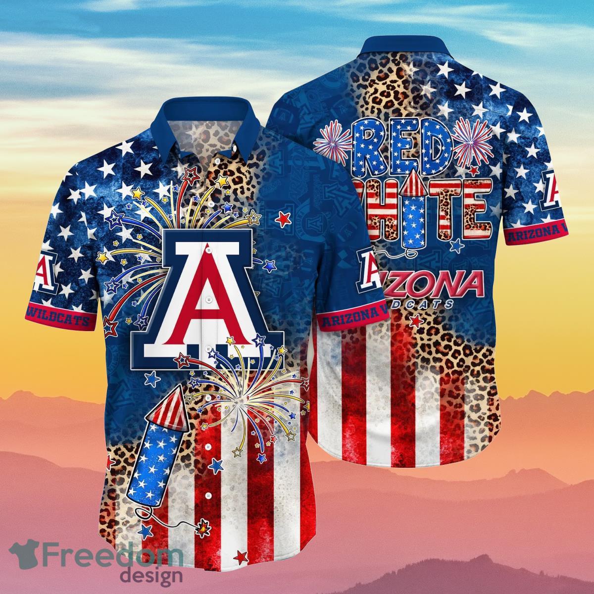 Arizona Wildcats NCAA Flower Button Up Hawaiian Shirt 3D Shirt