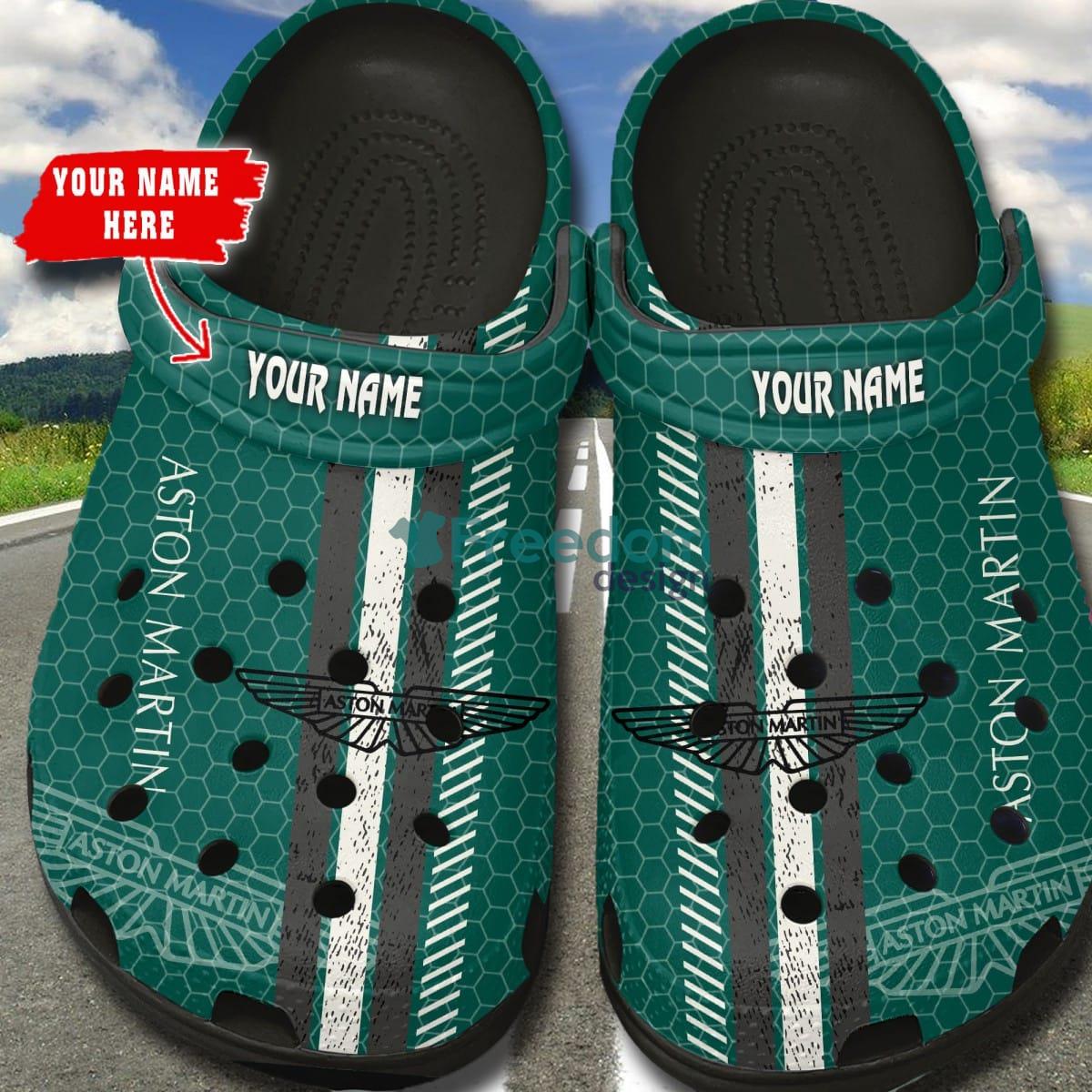 Aston Martin W Car And Motorcycles Logo Clog Shoes Custom Name - Aston Martin _2
