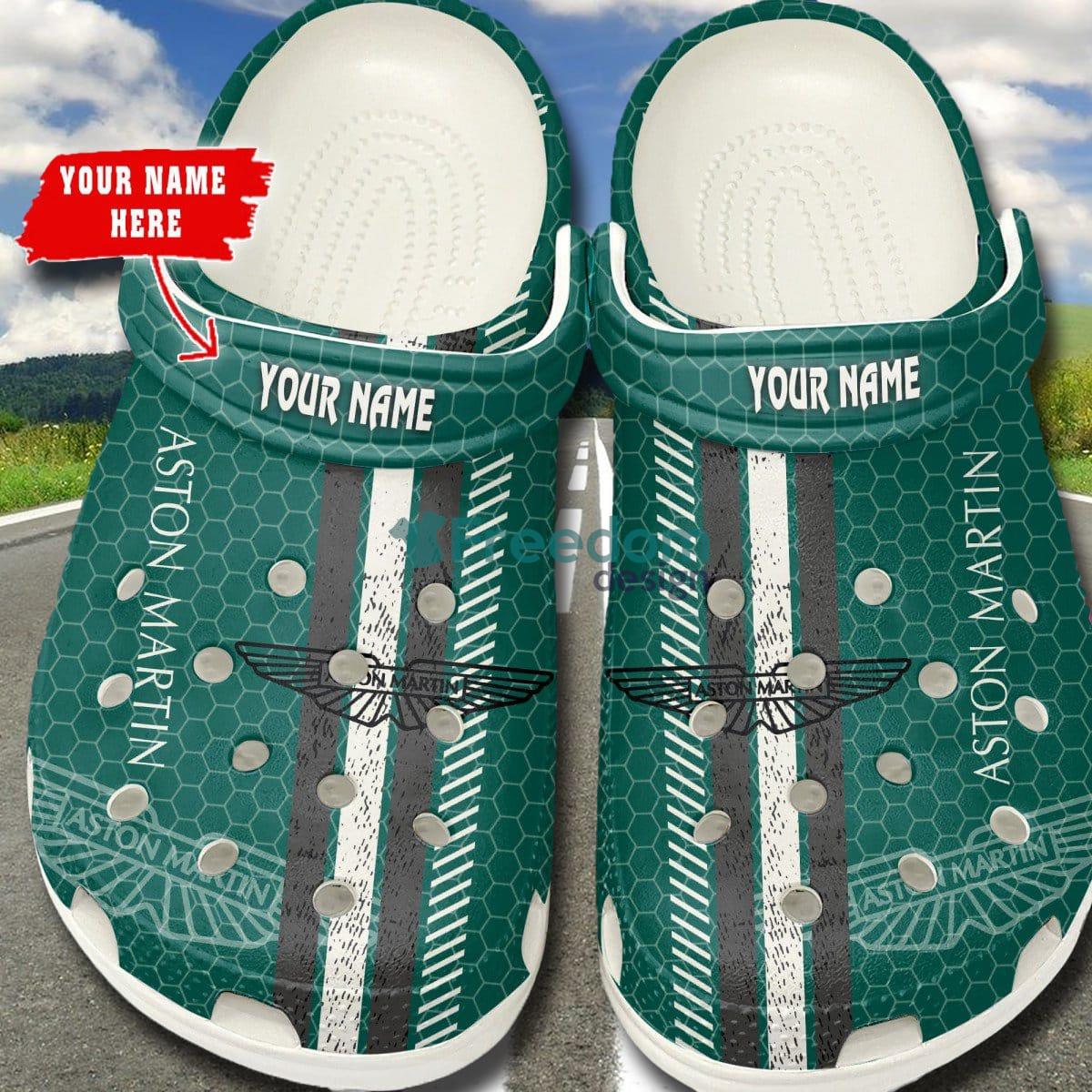 Aston Martin W Car And Motorcycles Logo Clog Shoes Custom Name - Aston Martin _1