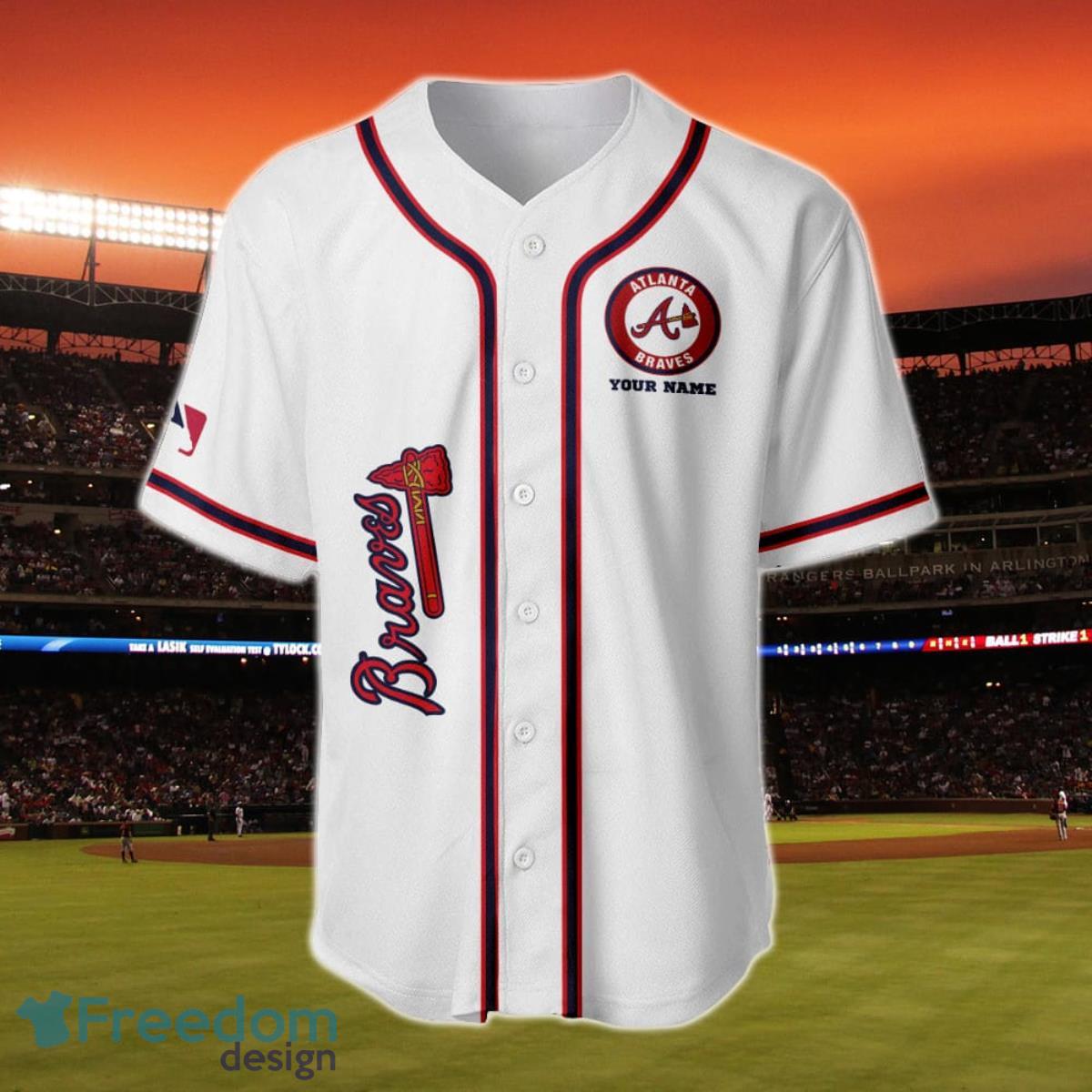 Atlanta Braves Major League Baseball Custom Name Baseball Jersey Product Photo 2