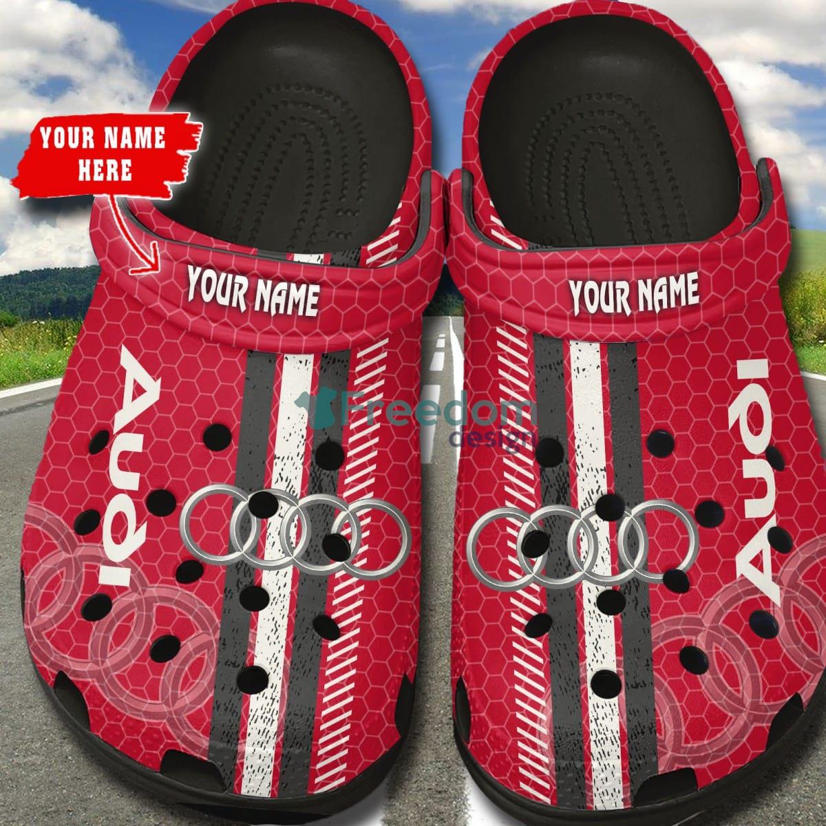 Audi W Car And Motorcycles Logo Clog Shoes Custom Name - Audi _2