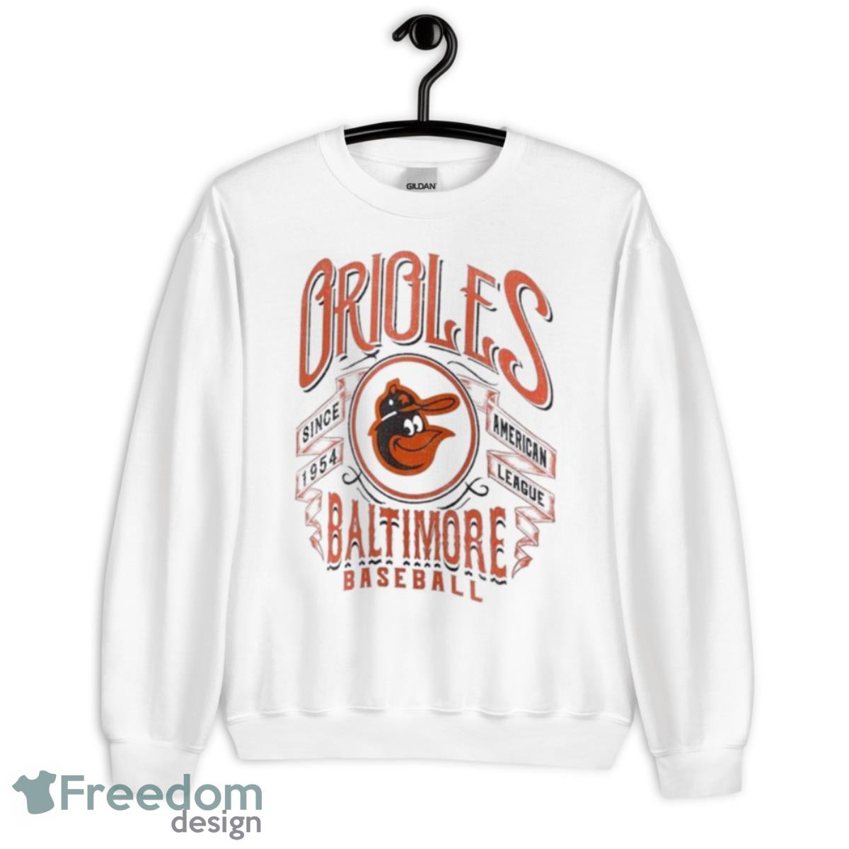 Baltimore Orioles text logo Distressed Vintage logo T-shirt 6