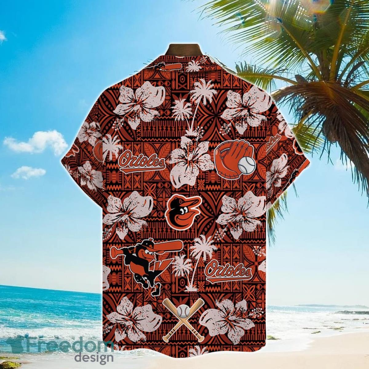 Baltimore Orioles Hibiscus Pattern Vintage Hawaiian Shirt For Men