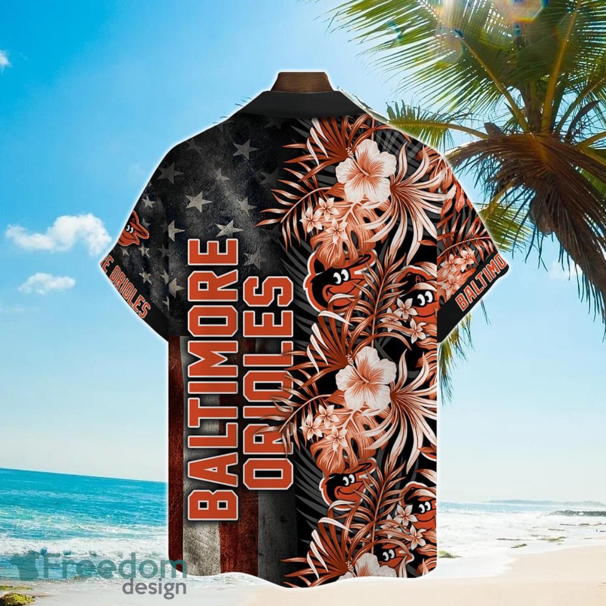 Baltimore Orioles MLB 2023 Tropical Hibiscus AOP Hawaiian Shirt Product Photo 2