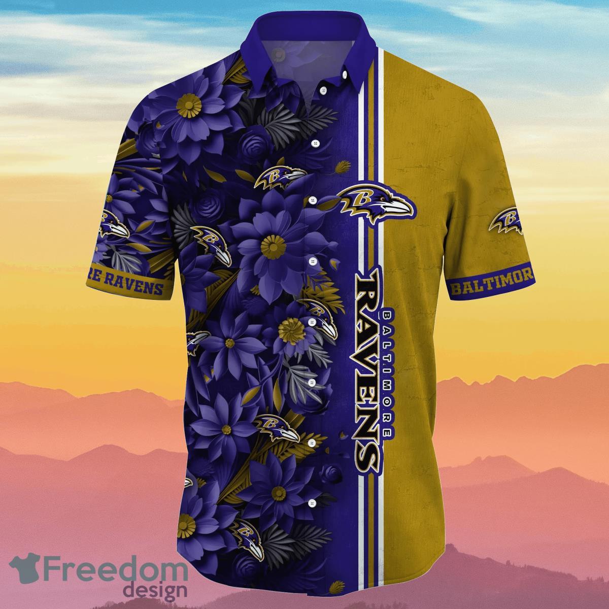 Baltimore Ravens Design 3 Beach Hawaiian Shirt Men And Women For Fans Gift  - Freedomdesign