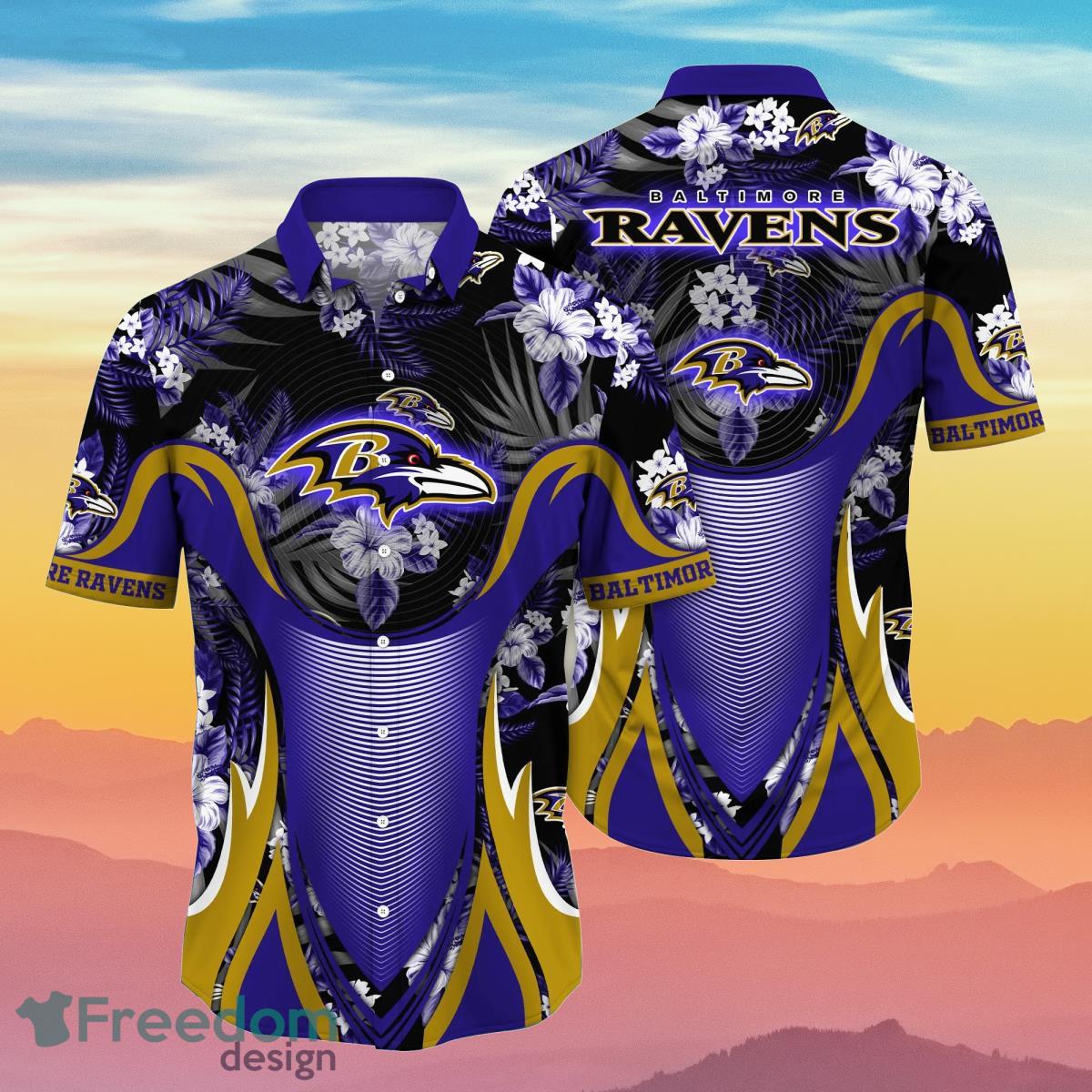 Baltimore Ravens NFL Flower Hawaiian Shirt Best Gift For Men And Women Fans  - Freedomdesign