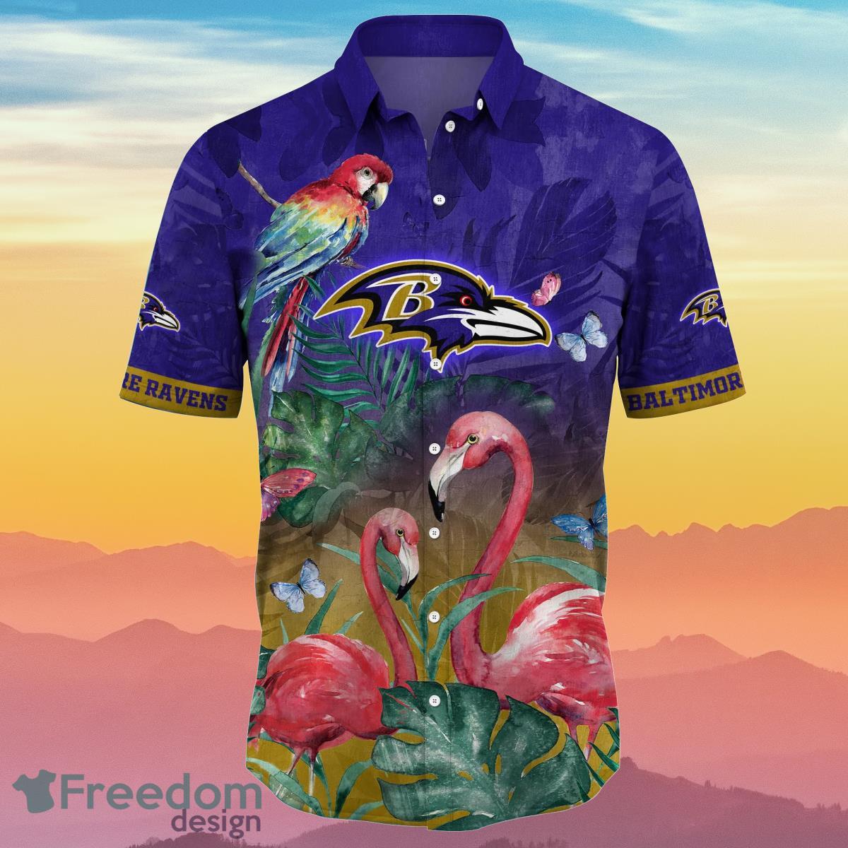 Baltimore Ravens NFL Flower Hawaiian Shirt Ideal Gift For Fans