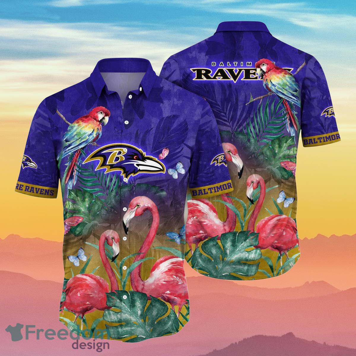 Baltimore Ravens NFL Flower Hawaiian Shirt Special Gift For Men And Women  Fans - Freedomdesign