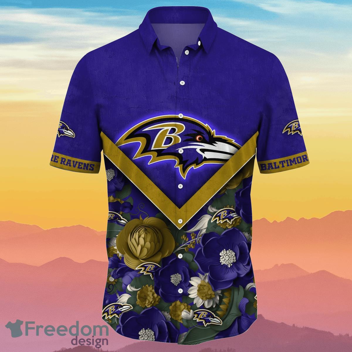 Baltimore Ravens NFL Flower Hawaiian Shirt Best Gift For Men And Women Fans  - Freedomdesign