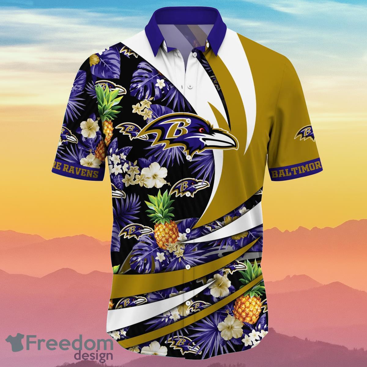 Baltimore Ravens NFL Flower Hawaiian Shirt Special Gift For Fans Product Photo 2