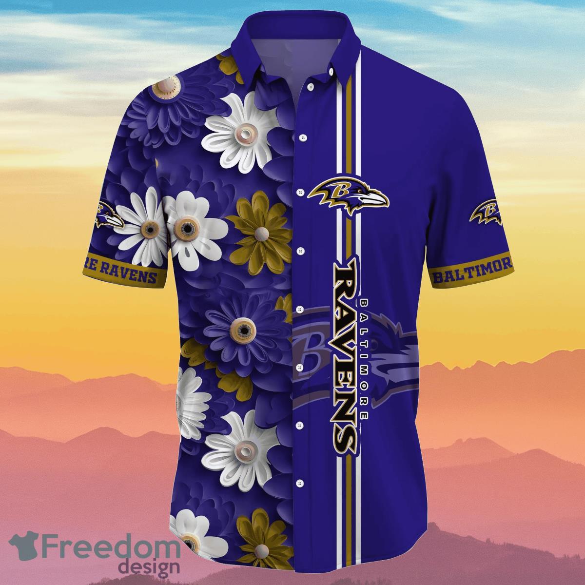 Baltimore Ravens NFL Flower Hawaiian Shirt Summer Football Best Gift For Fans Product Photo 2