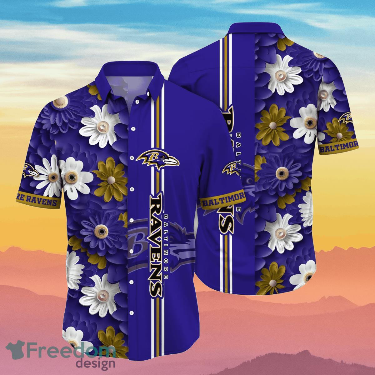 Baltimore Ravens NFL Flower Hawaiian Shirt Summer Football Best Gift For Fans Product Photo 1