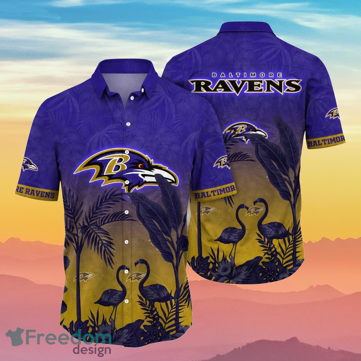 Baltimore Ravens NFL Flower Hawaiian Shirt Summer Football Gift For Fans Product Photo 1