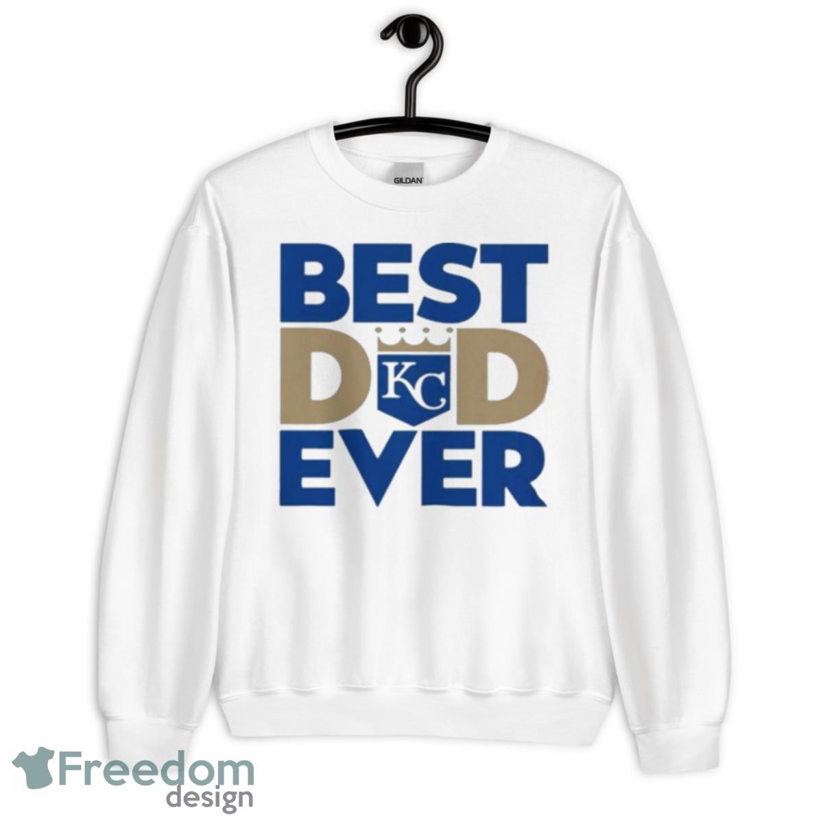 Best Dad Ever MLB Kansas City Royals Logo 2023 Shirt - Unisex Heavy Blend Crewneck Sweatshirt