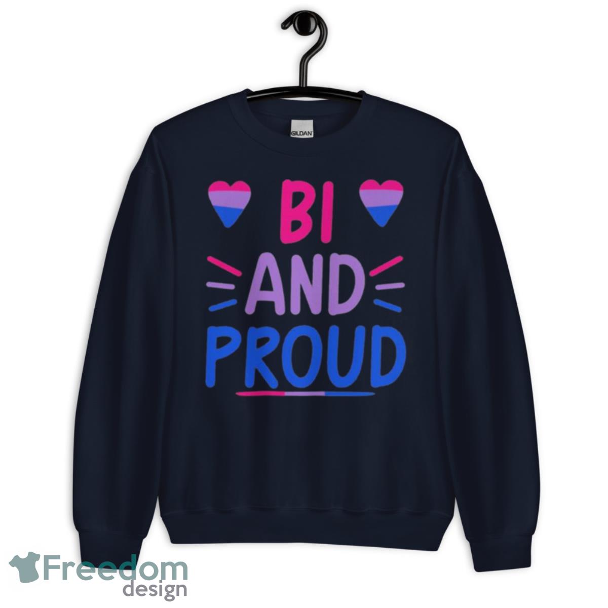 Bi And Proud Shirt - Unisex Crewneck Sweatshirt-1