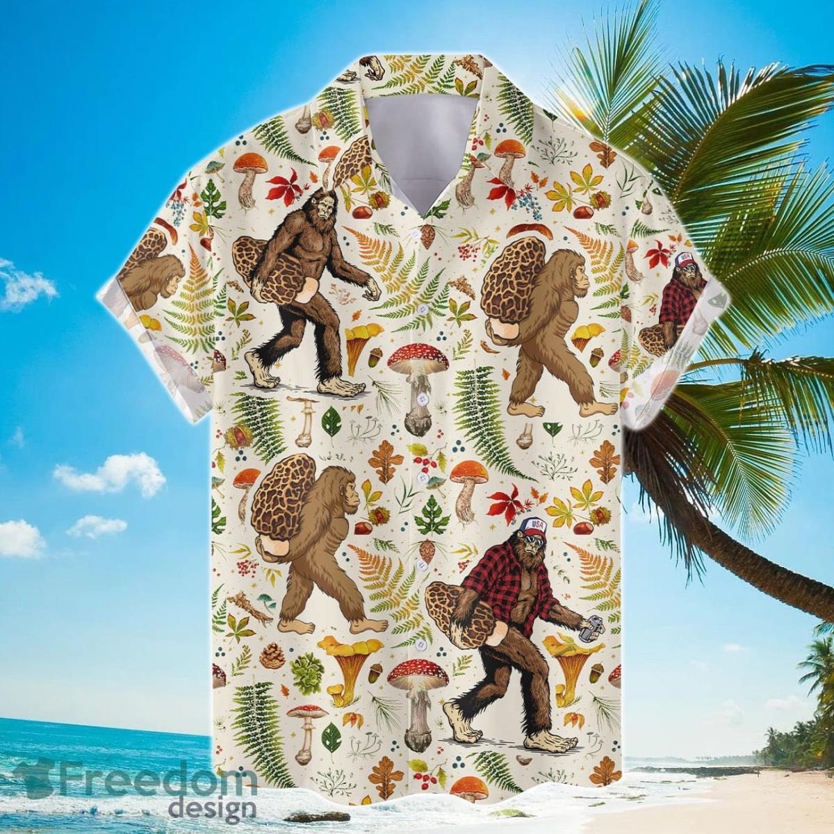 Bigfoot Mushroom Hawaiian Shirts For Men And Women Product Photo 2