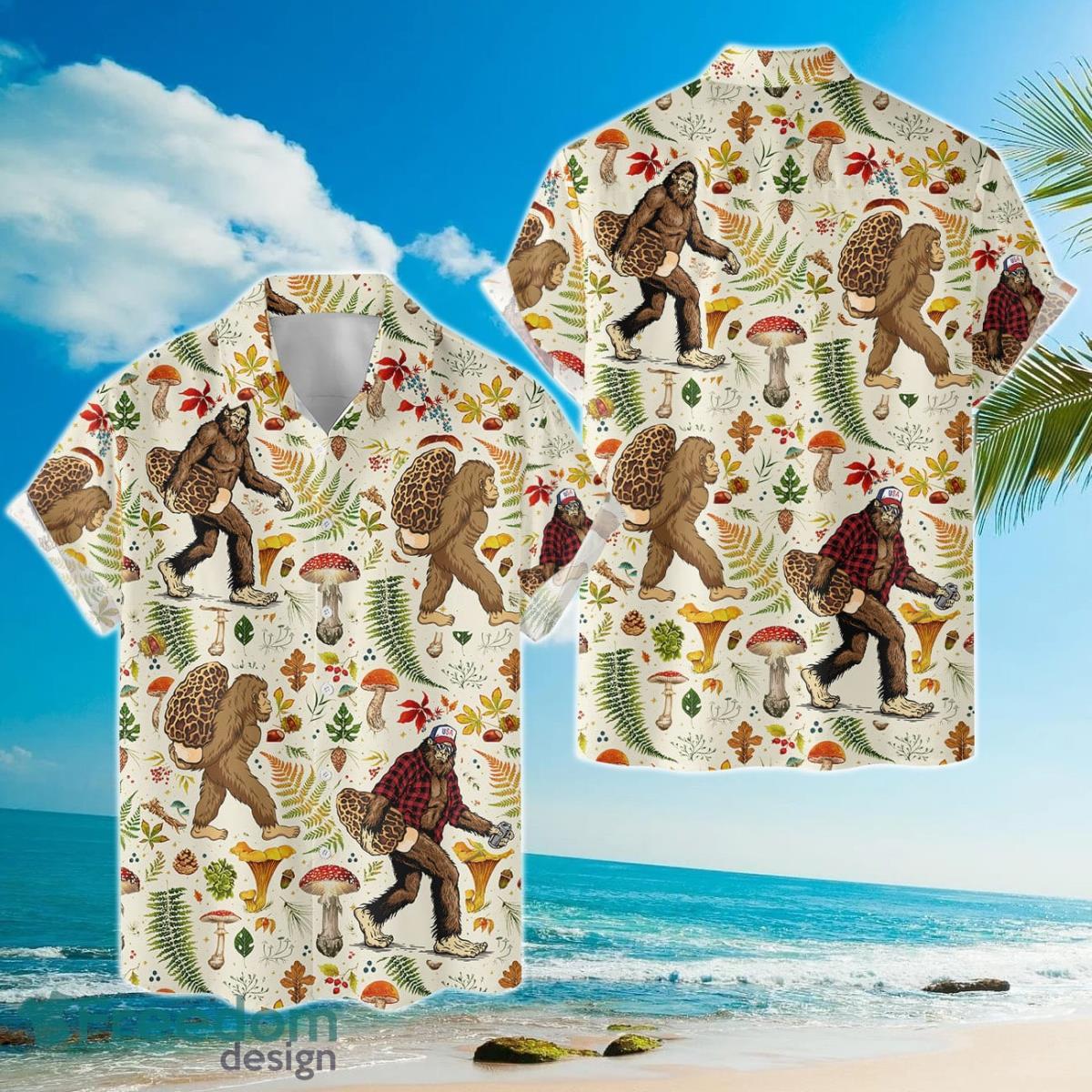 Bigfoot Mushroom Hawaiian Shirts For Men And Women Product Photo 1