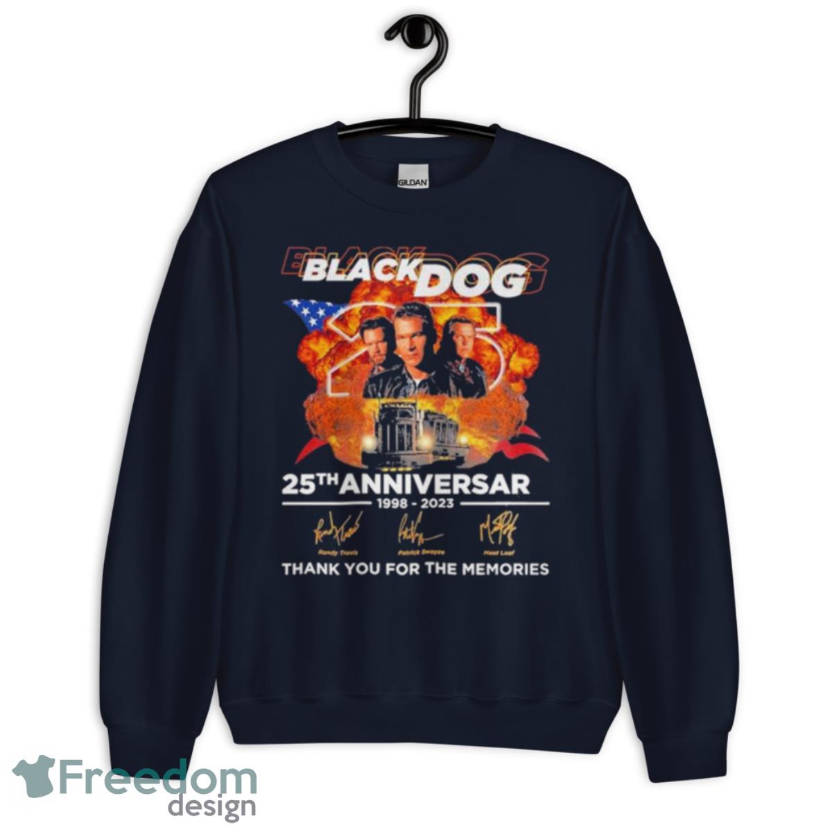 Black Dog 25th Anniversary 1998 2023 Thank You For The Memories Signatures Shirt - Unisex Crewneck Sweatshirt-1