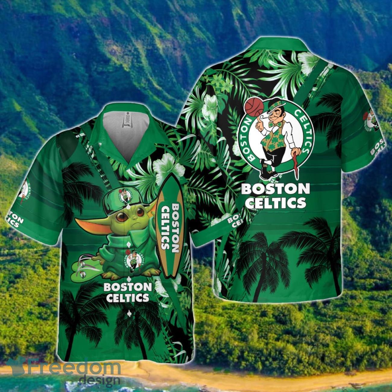 Boston Celtics Baby Yoda National Basketball Association 2023 Hawaiian Shirt For Men Women Product Photo 1