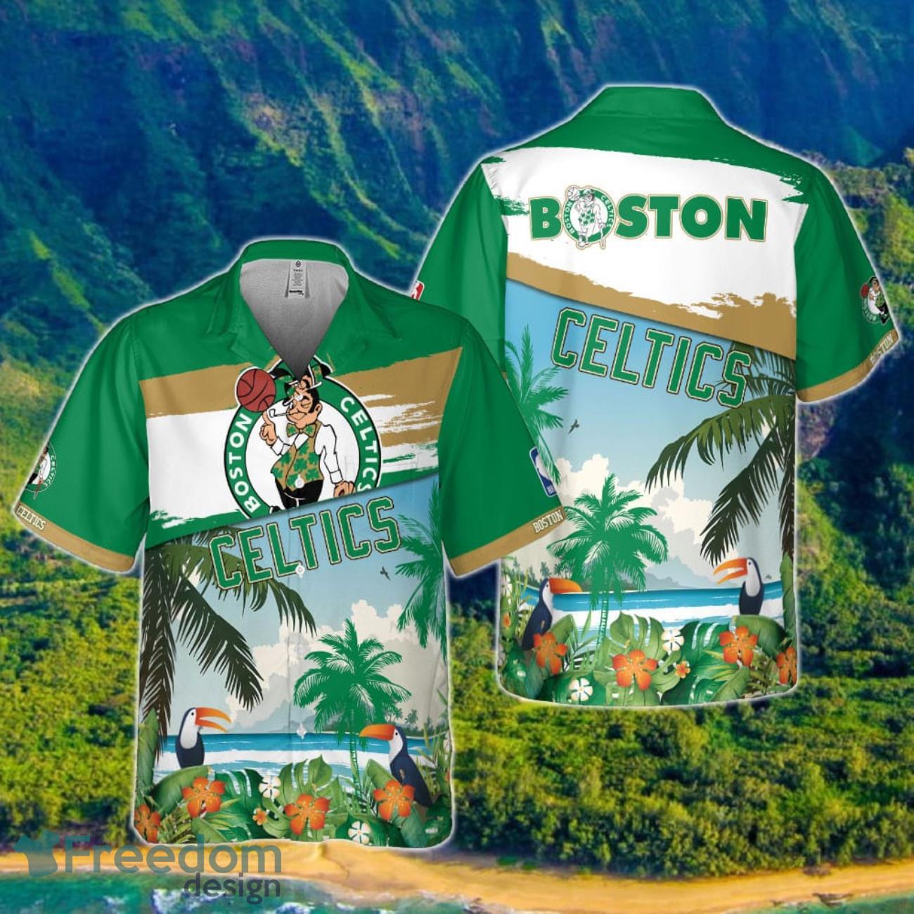 Boston Celtics Beach Pattern Colorful Print Hawaiian Shirt Product Photo 1