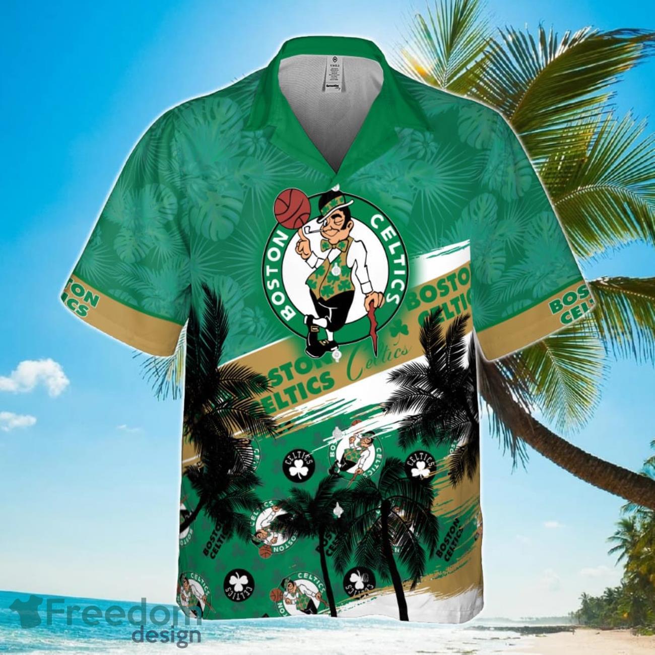 Boston Celtics Hibiscus Flower And Summer Pattern Print Hawaiian Shirt Product Photo 2