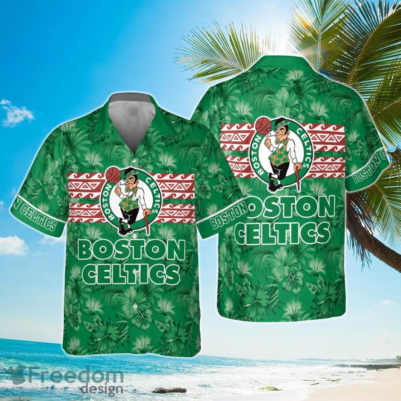 Boston Celtics National Basketball Association 2023 Hibiscus Pattern Hawaiian Shirt Product Photo 1