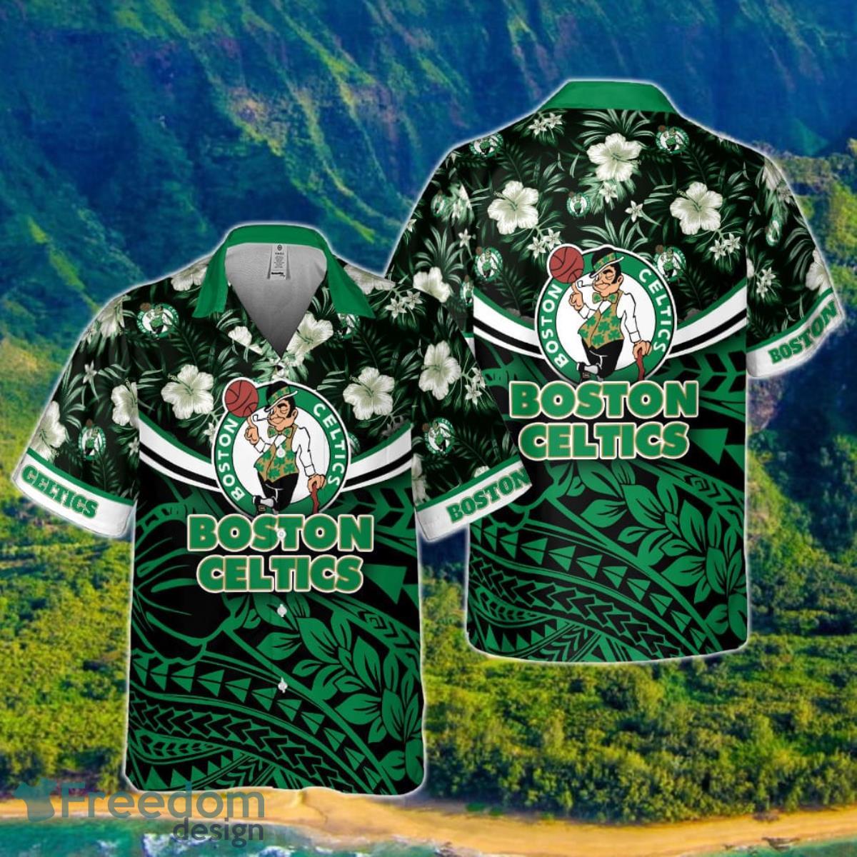 Boston Celtics National National Basketball Association 2023 Polynesian Pattern Hawaiian Shirt Product Photo 1