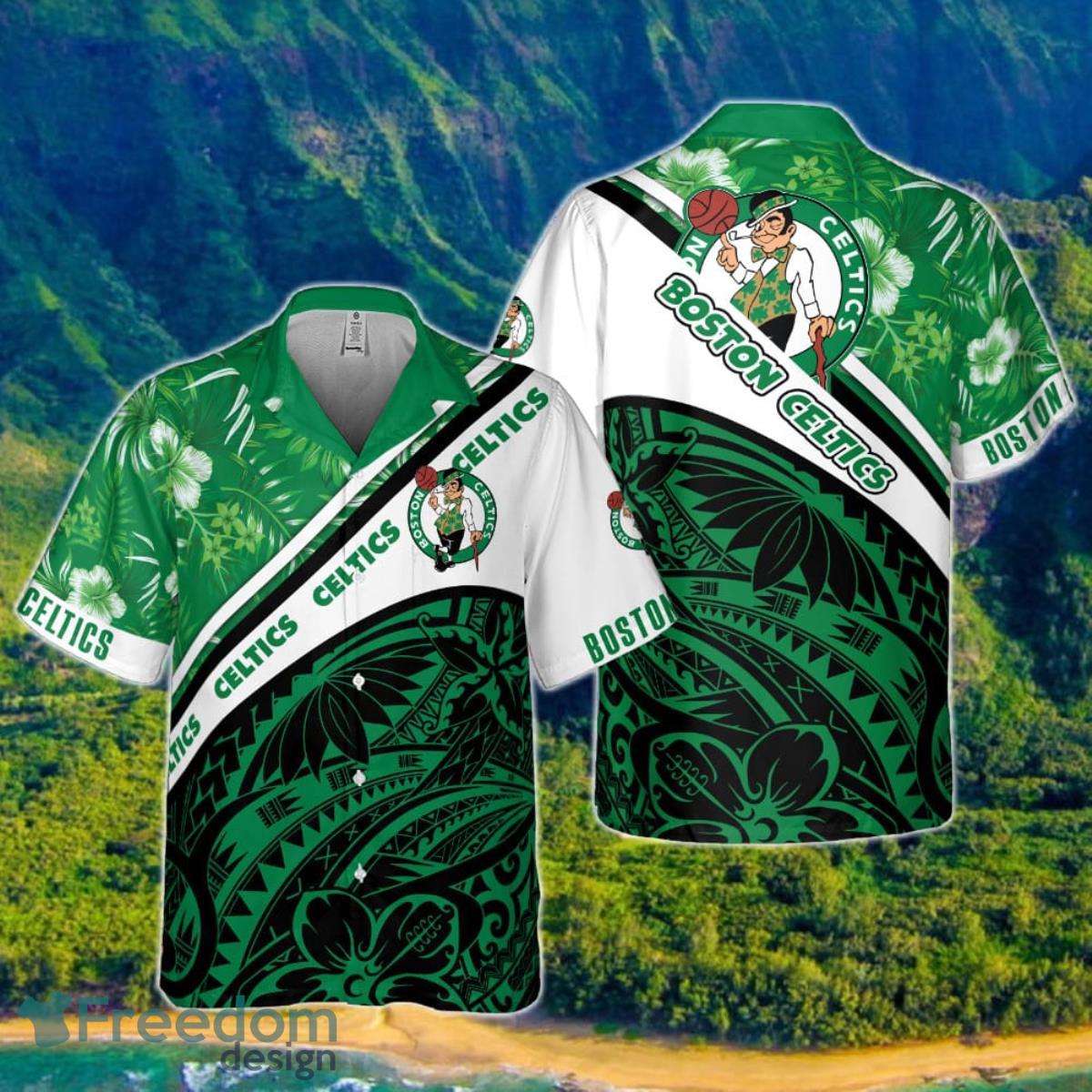 Boston Celtics Green Hibiscus Flower Pattern 3D Aloha Green