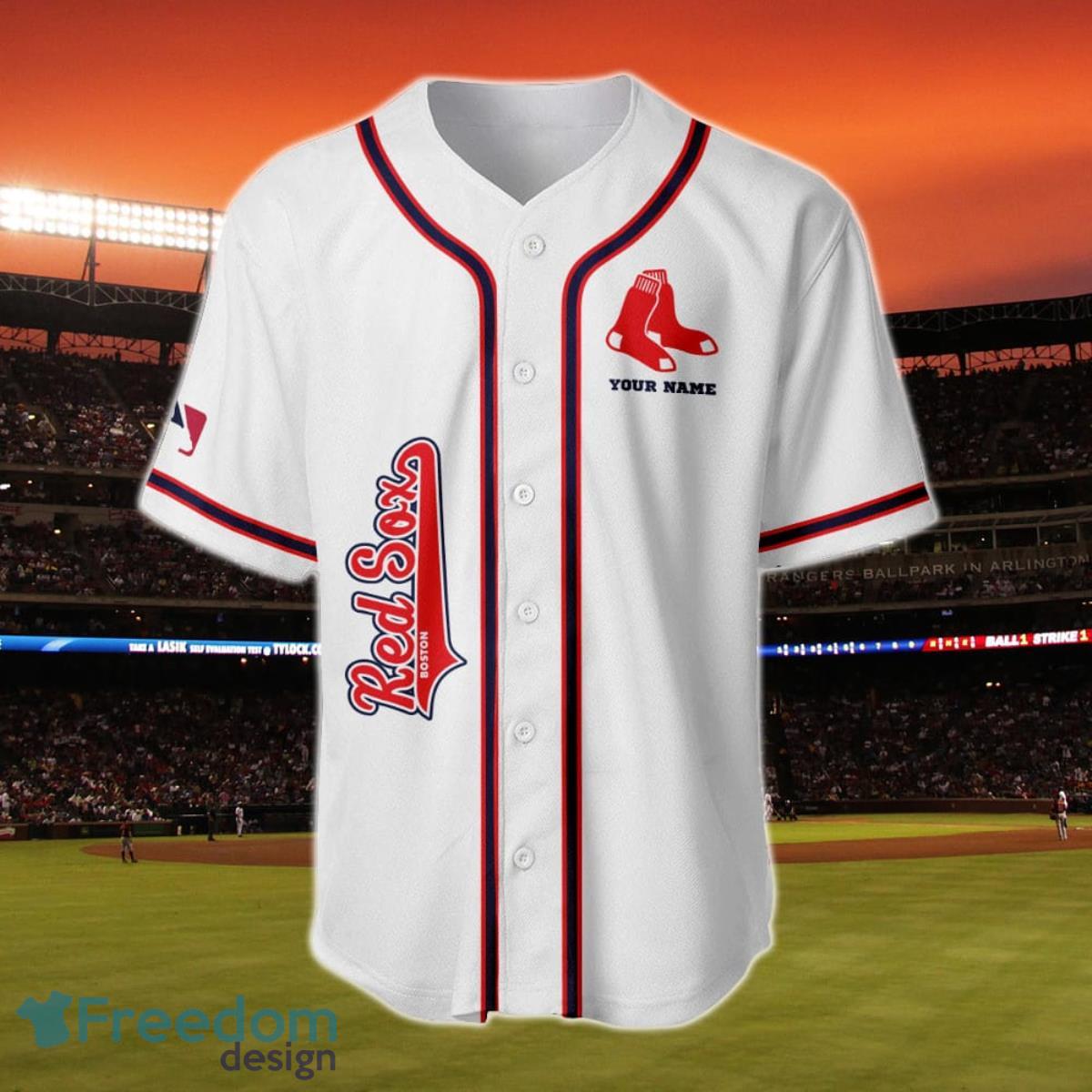 Boston Red Sox Major League Baseball Custom Name Baseball Jersey Product Photo 2