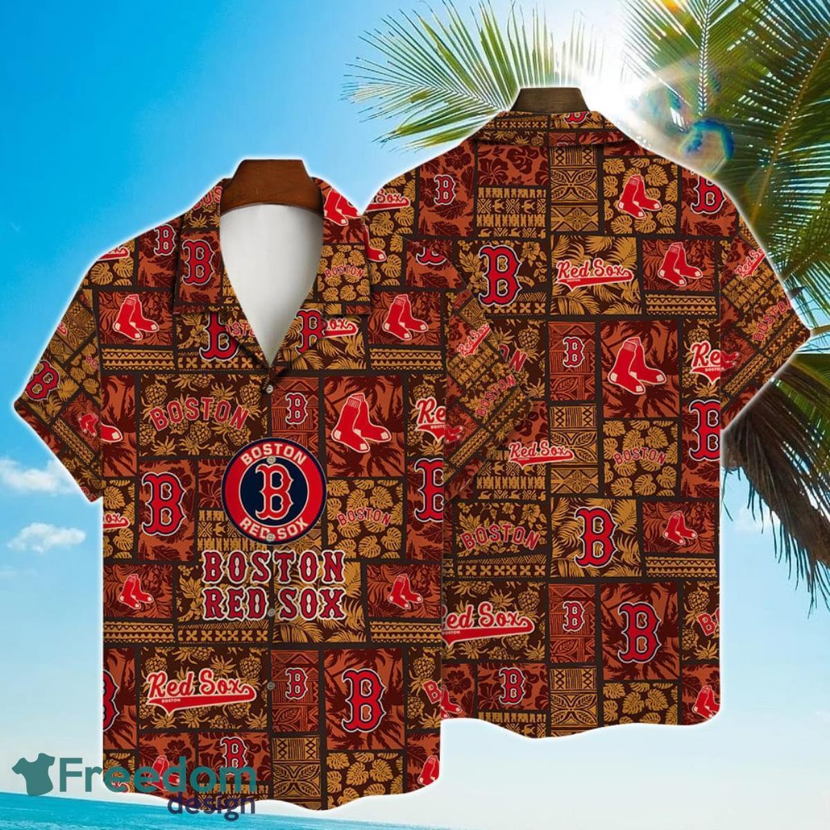 Boston Red Sox Major League Baseball Hawaiian Shirt with 3D Printed Design Product Photo 1