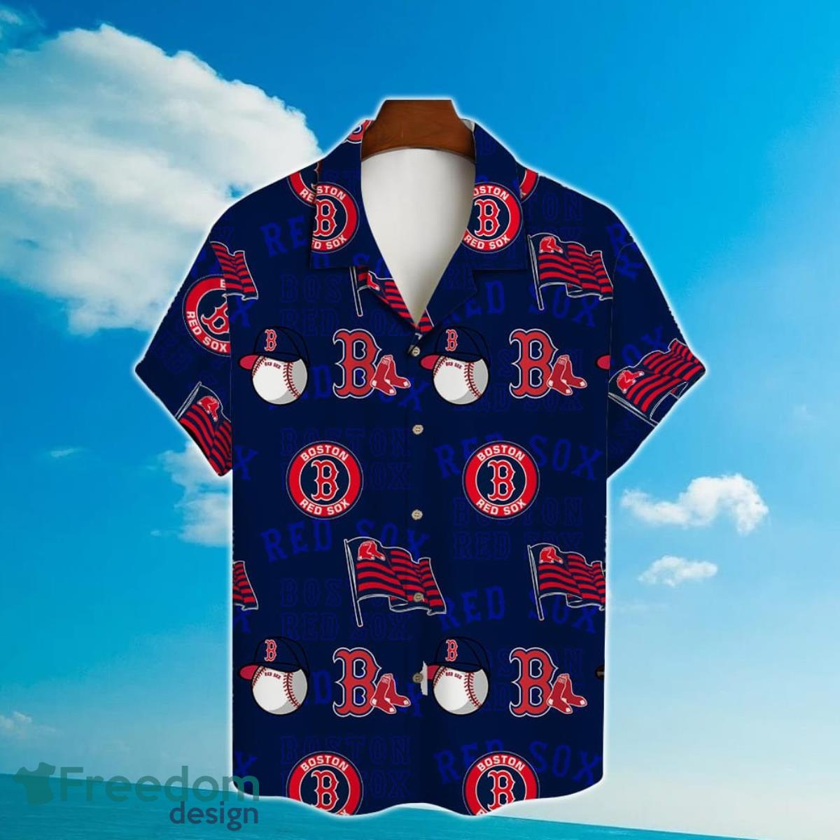 Boston Red Sox Major League Baseball Simple Pattern 3D Print Hawaiian Shirt Product Photo 2