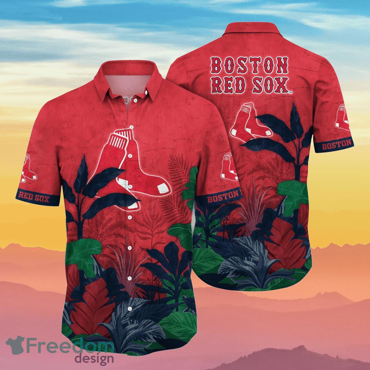 Boston Red Sox Mlb Mens Floral Button Up Shirt