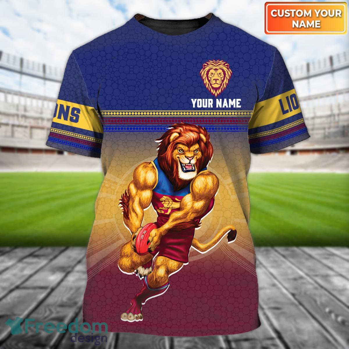 Brisbane Lions Personalized Name 3D Tshirt Product Photo 1