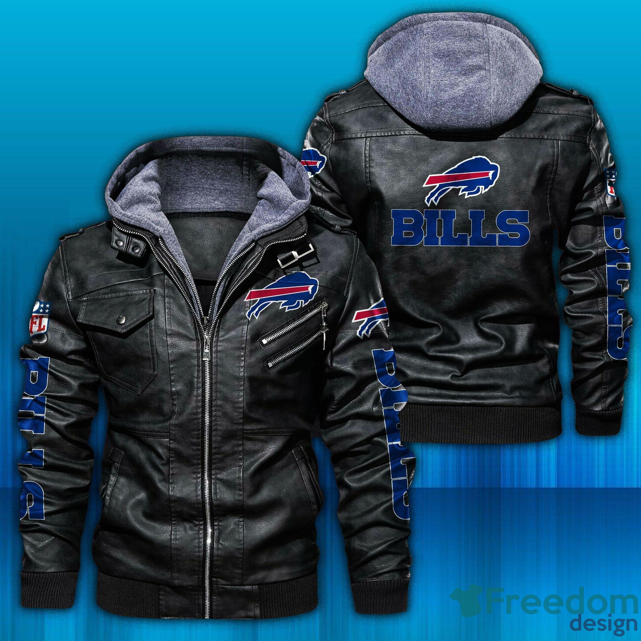 Buffalo Bills Logo NFL Design 3 Leather Jacket For Men And Women