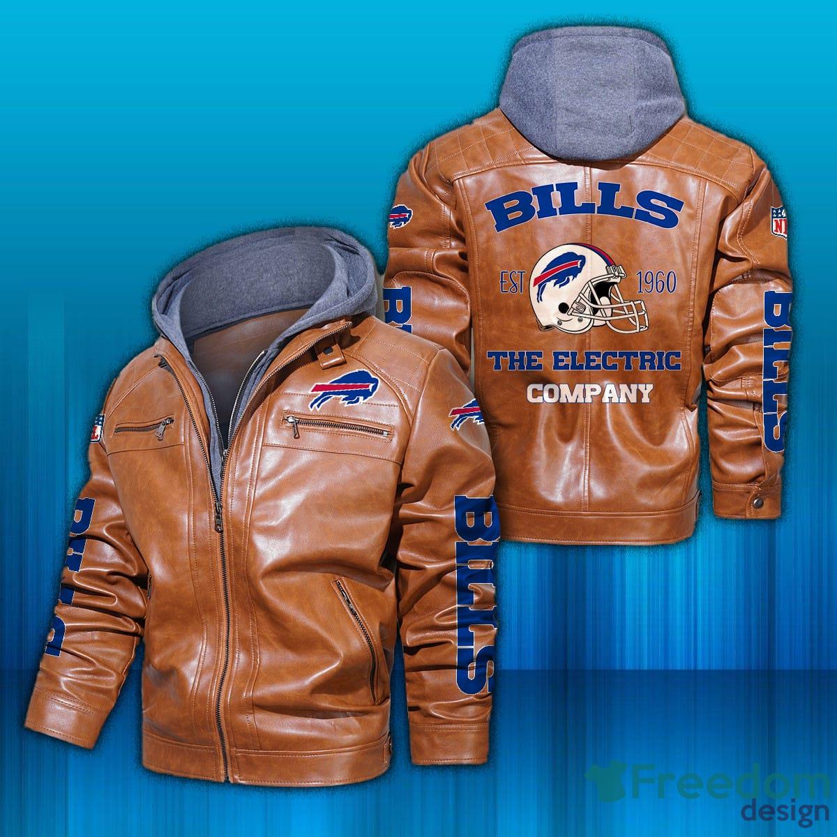 Buffalo Bills Logo NFL Design 3 Leather Jacket For Men And Women