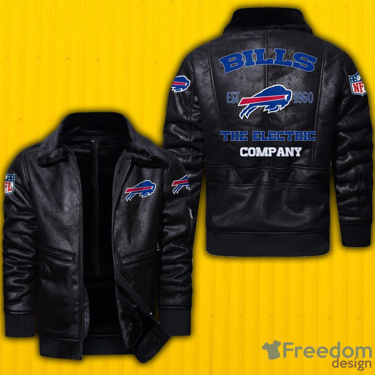 NFL Buffalo Bills Fans Style 1 Logo Black And Brown Leather Jacket Men And  Women - Freedomdesign