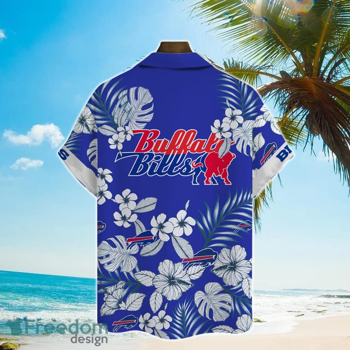 Buffalo Bills Hawaiian Shirt Buffalo Bills White Hibiscus Flowers