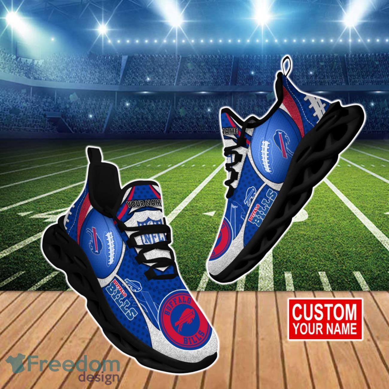 Buffalo Bills NFL Clunky 3D Max Soul Shoes Custom Name Product Photo 1