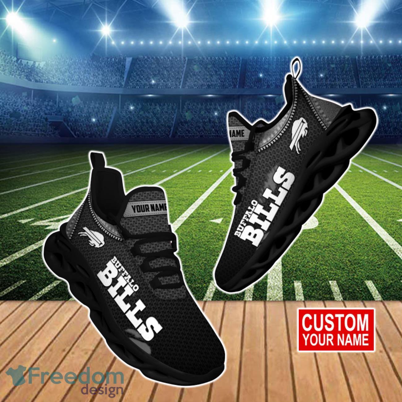 Buffalo Bills NFL Custom Name Football Max Soul Shoes