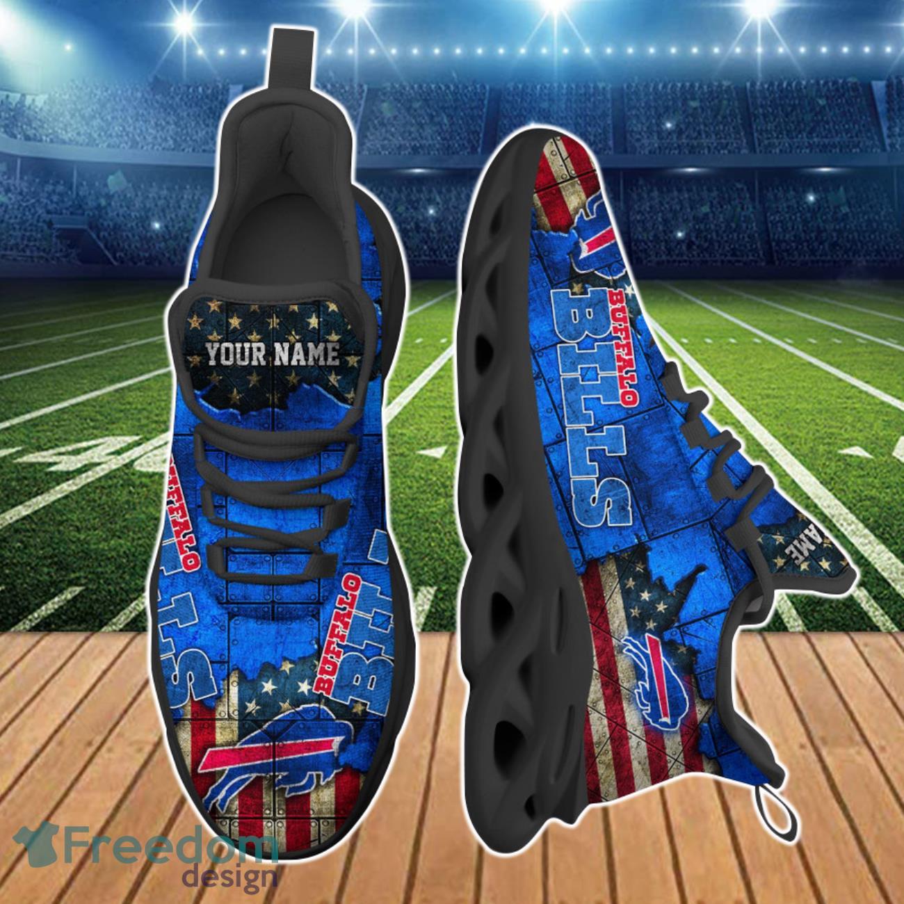 Buffalo Bills NFL Clunky Max Soul Shoes Custom Name Running Sneaker Product Photo 2