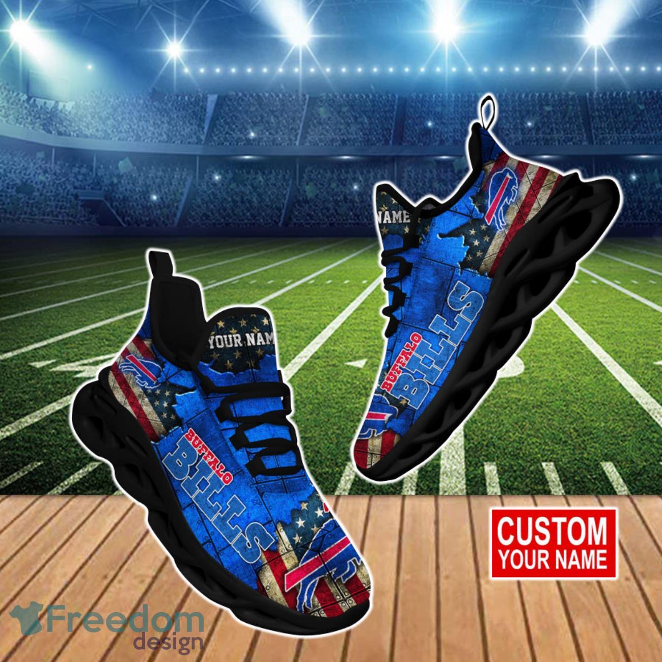 Buffalo Bills NFL Clunky Max Soul Shoes Custom Name Running Sneaker Product Photo 1